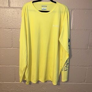 Columbia Men's Bright Yellow Long Sleeve Tee